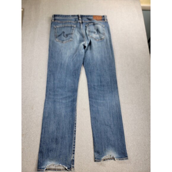 AG Adriano Goldschmied Jeans Mens 36X34 New Hero Straight Blue Distressed USA - Picture 14 of 16